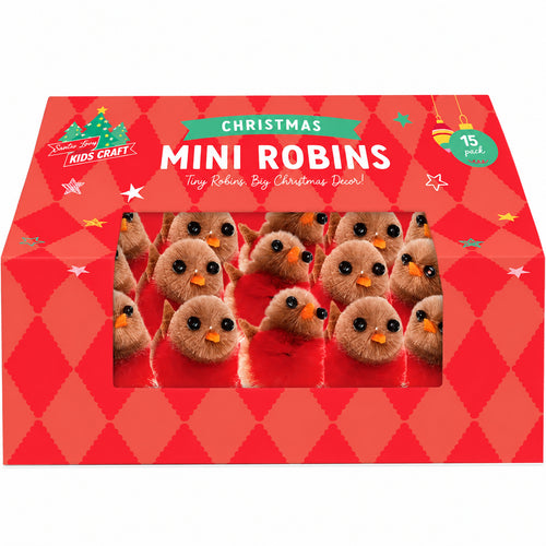 Mini Robin Christmas Craft Decorations — 15 Pack