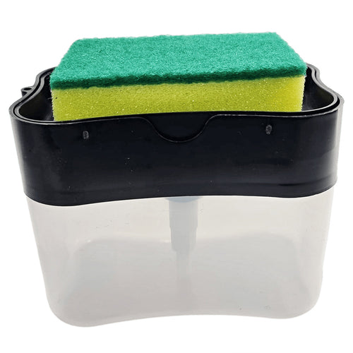 Press-Top Washing-Up Dispenser & Sponge Holder — Assorted Colour