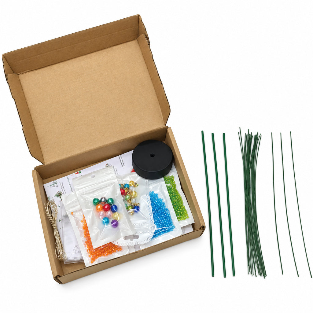 Boxed Christmas tree craft kit with beads and wires