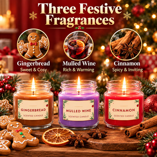 Christmas Scented Candle Gift Set — Three Festive Fragrances
