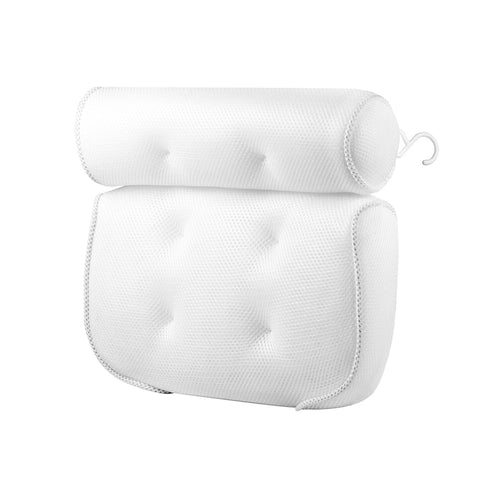 Bath Pillow with Suction Cups — White
