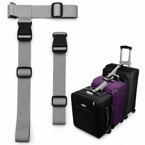Adjustable Luggage Connector Strap — Grey