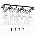 Under-Cabinet Wine Glass Rack — Black, 5 Slots
