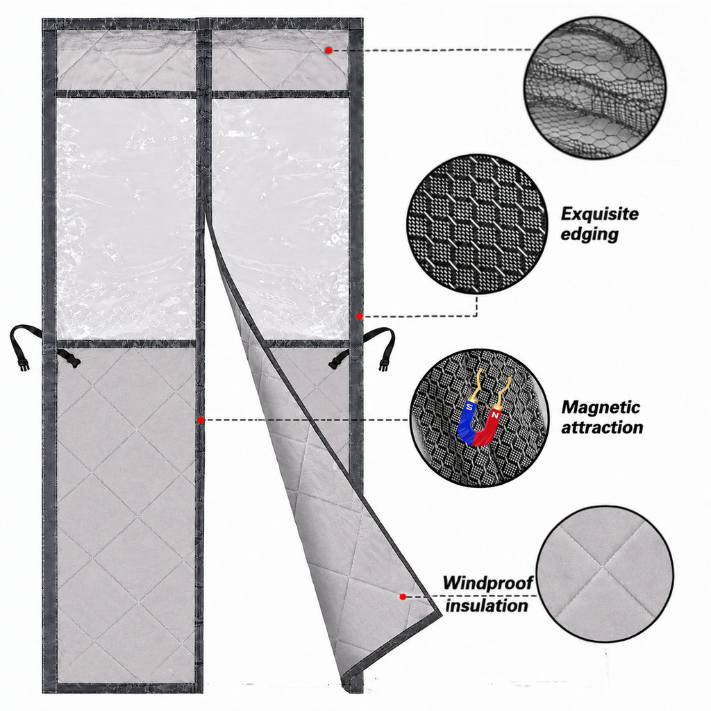 Magnetic centre closure and quilted fabric detail